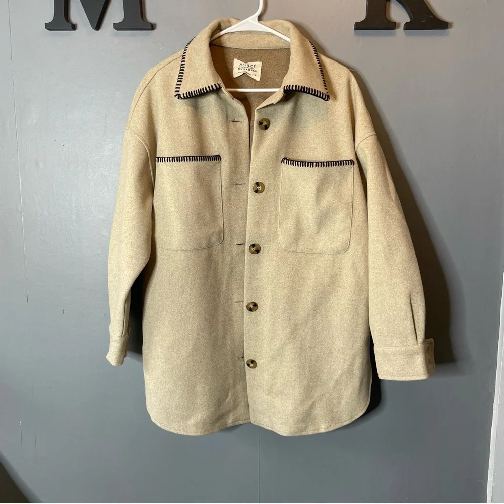 Ashley Outerwear‎ oversized whipstitch blanket jacket women’s size small